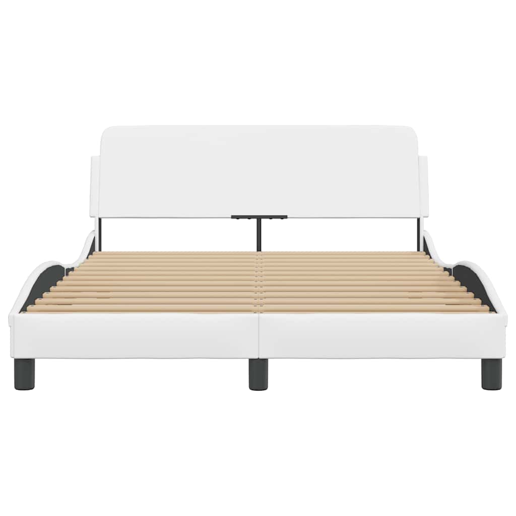 Bed Frame "Dover" White 137x190 cm Faux Leather