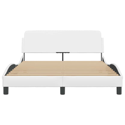Bed Frame "Dover" White 137x190 cm Faux Leather