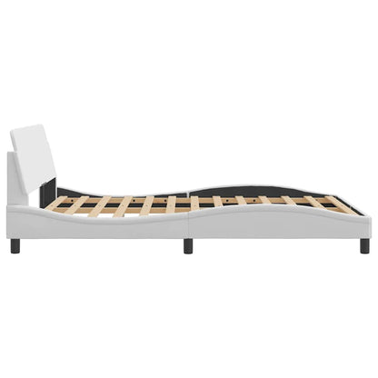 Bed Frame "Dover" White 137x190 cm Faux Leather