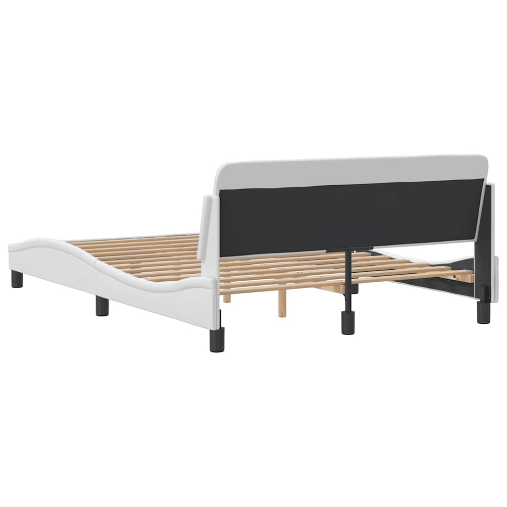Bed Frame "Dover" White 137x190 cm Faux Leather