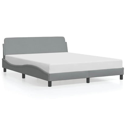 Bed Frame "Dover" Light Grey 152x203 cm Fabric