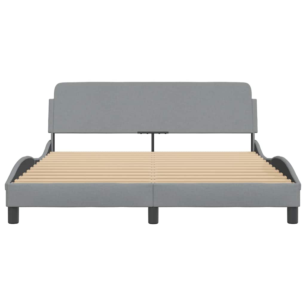 Bed Frame "Dover" Light Grey 152x203 cm Fabric