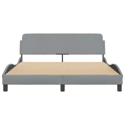 Bed Frame "Dover" Light Grey 152x203 cm Fabric