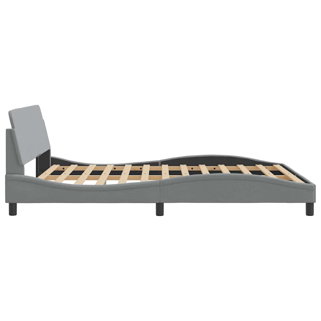 Bed Frame "Dover" Light Grey 152x203 cm Fabric