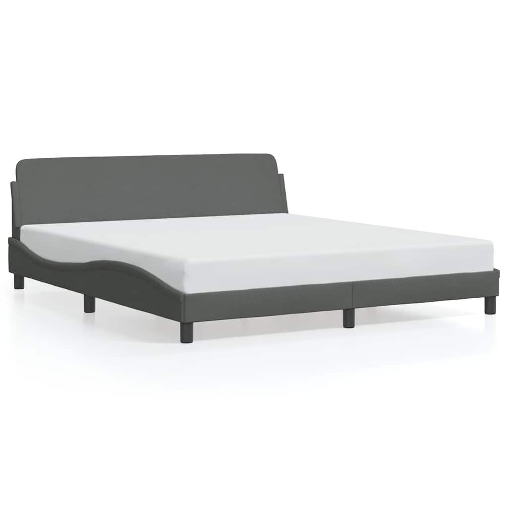 Bed Frame "Dover" Dark Grey 152x203 cm Fabric