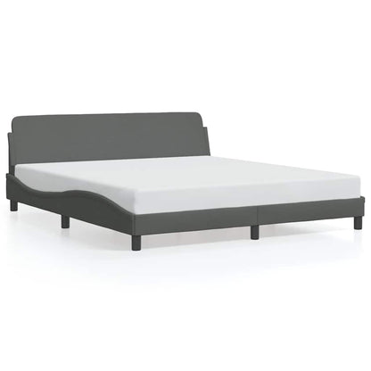 Bed Frame "Dover" Dark Grey 152x203 cm Fabric