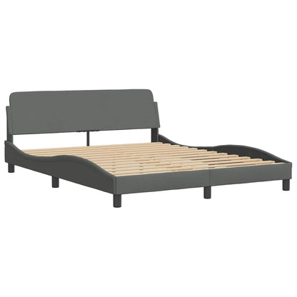 Bed Frame "Dover" Dark Grey 152x203 cm Fabric