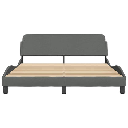 Bed Frame "Dover" Dark Grey 152x203 cm Fabric