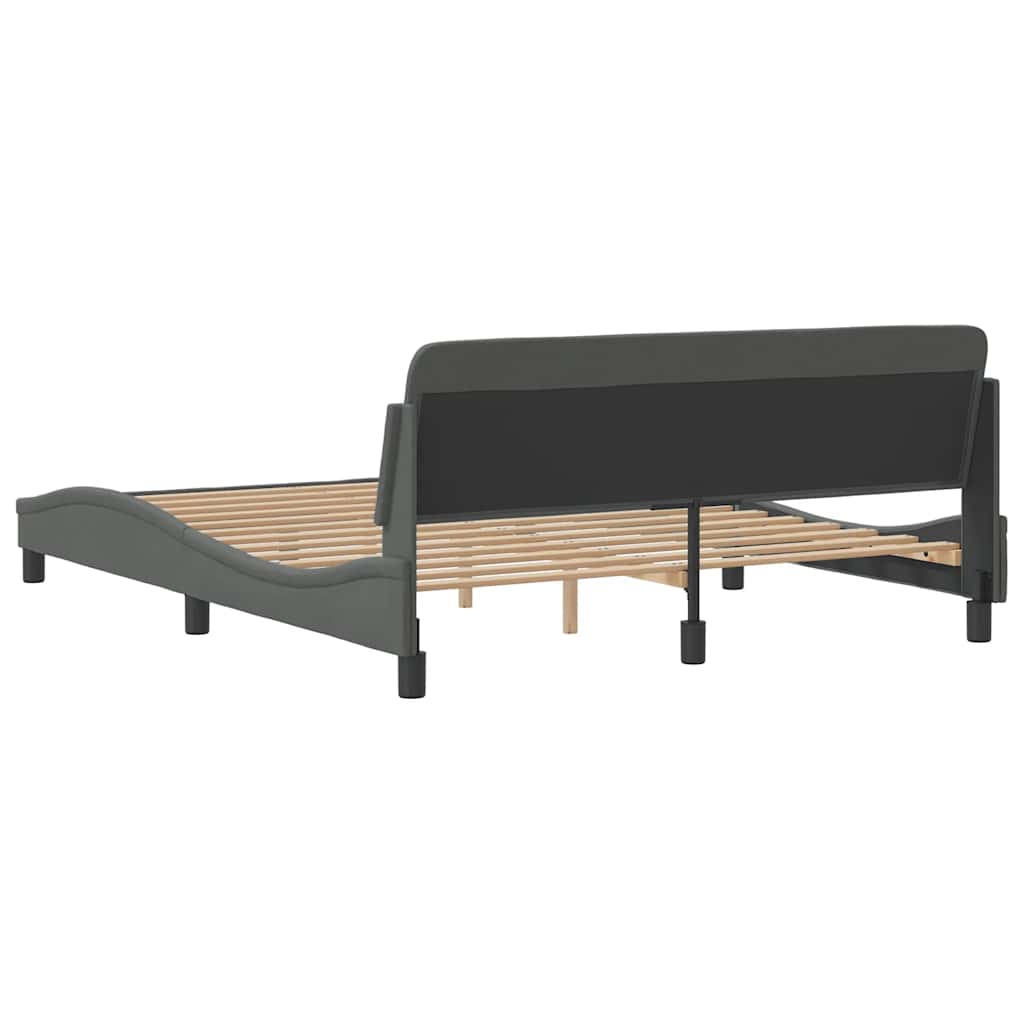 Bed Frame "Dover" Dark Grey 152x203 cm Fabric