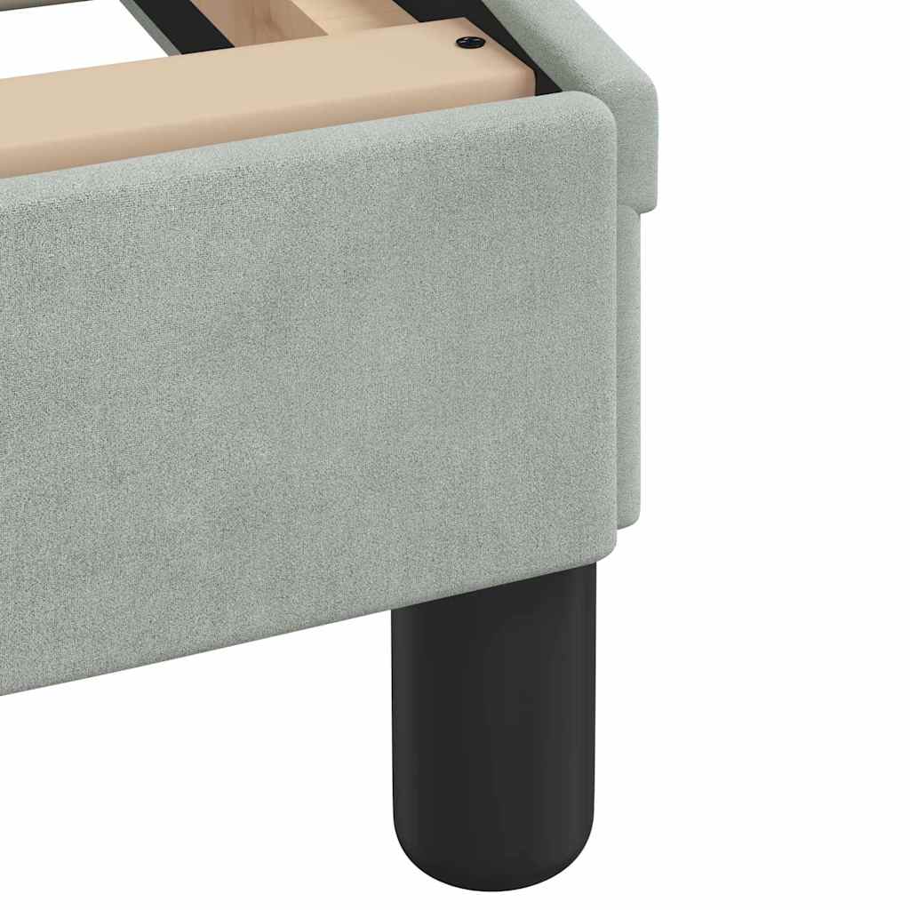 Bed Frame "Dover" Light Grey 152x203 cm Velvet