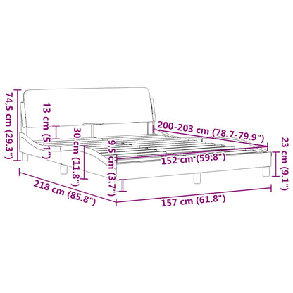 Bed Frame "Dover" Light Grey 152x203 cm Velvet