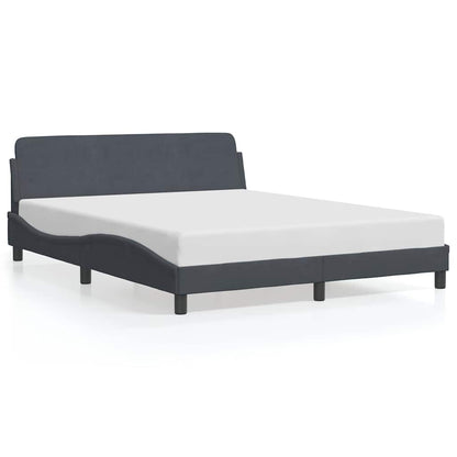 Bed Frame "Dover" Dark Grey 152x203 cm Velvet