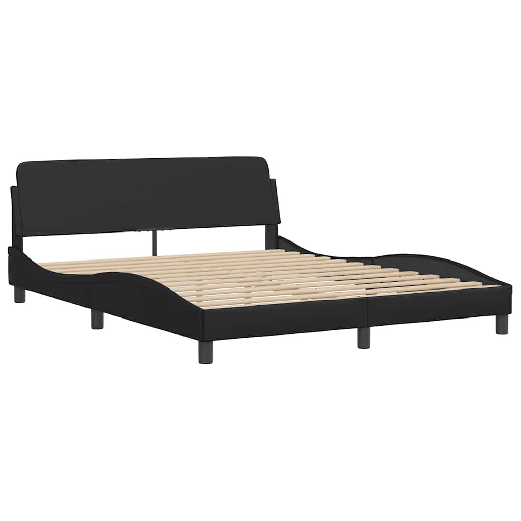 Bed Frame "Dover" Black 152x203 cm Faux Leather