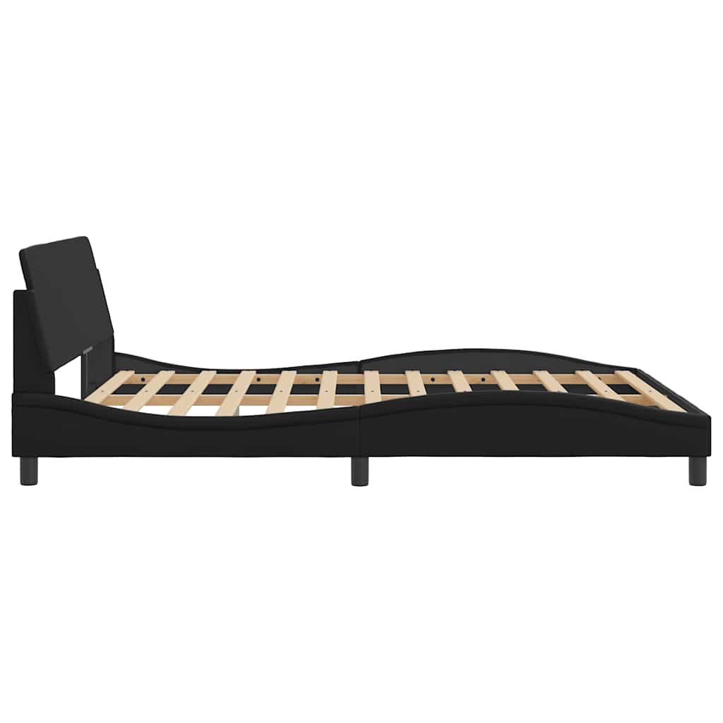 Bed Frame "Dover" Black 152x203 cm Faux Leather