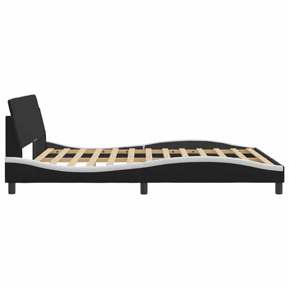Bed Frame "Dover" Black and White 152x203 cm Faux Leather
