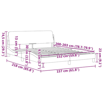 Bed Frame "Dover" Black and White 152x203 cm Faux Leather