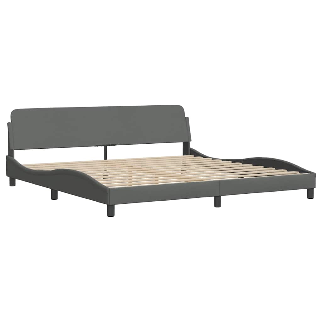 Bed Frame "Dover" Dark Grey 193x203 cm Fabric