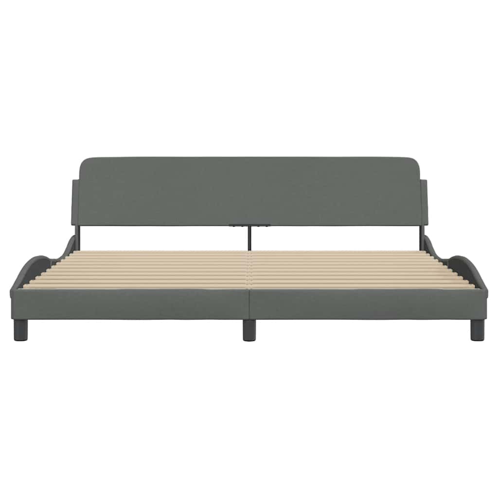 Bed Frame "Dover" Dark Grey 193x203 cm Fabric