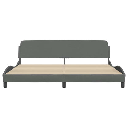 Bed Frame "Dover" Dark Grey 193x203 cm Fabric