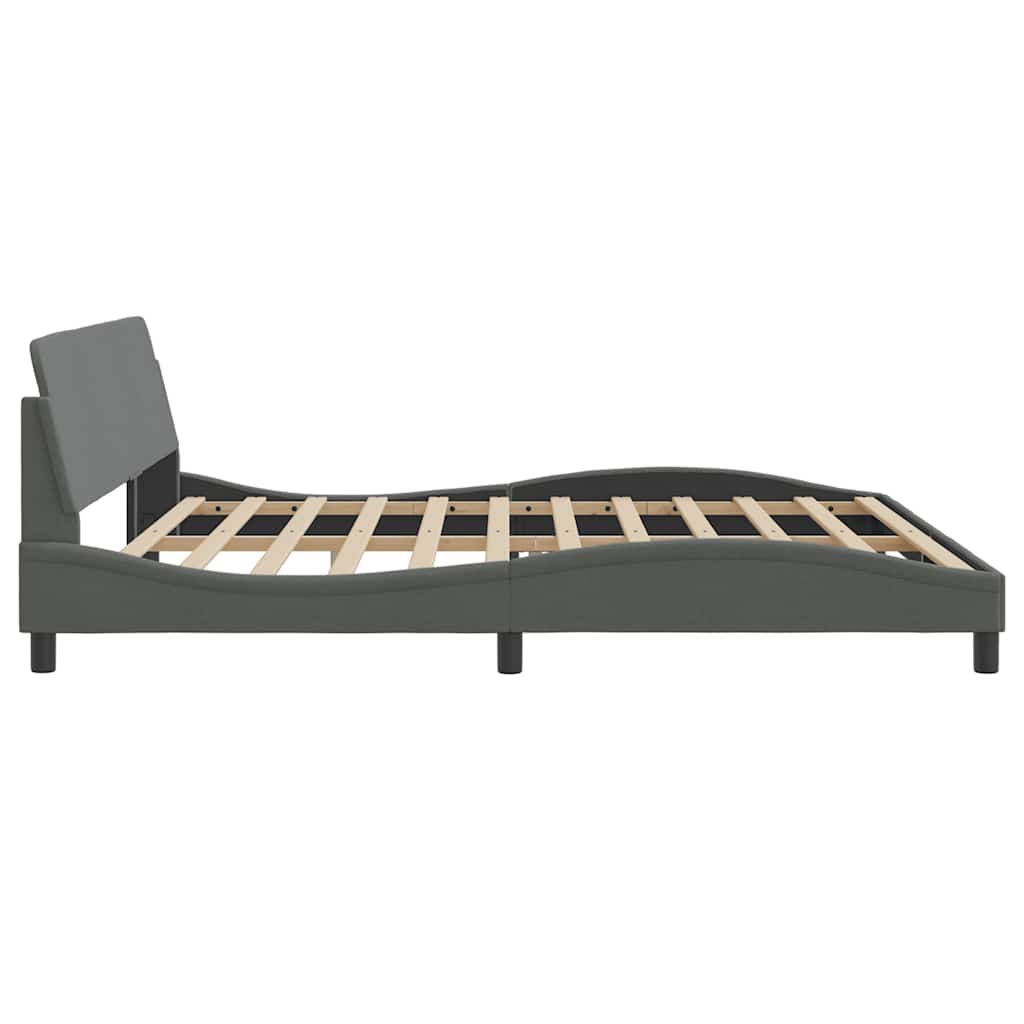 Bed Frame "Dover" Dark Grey 193x203 cm Fabric