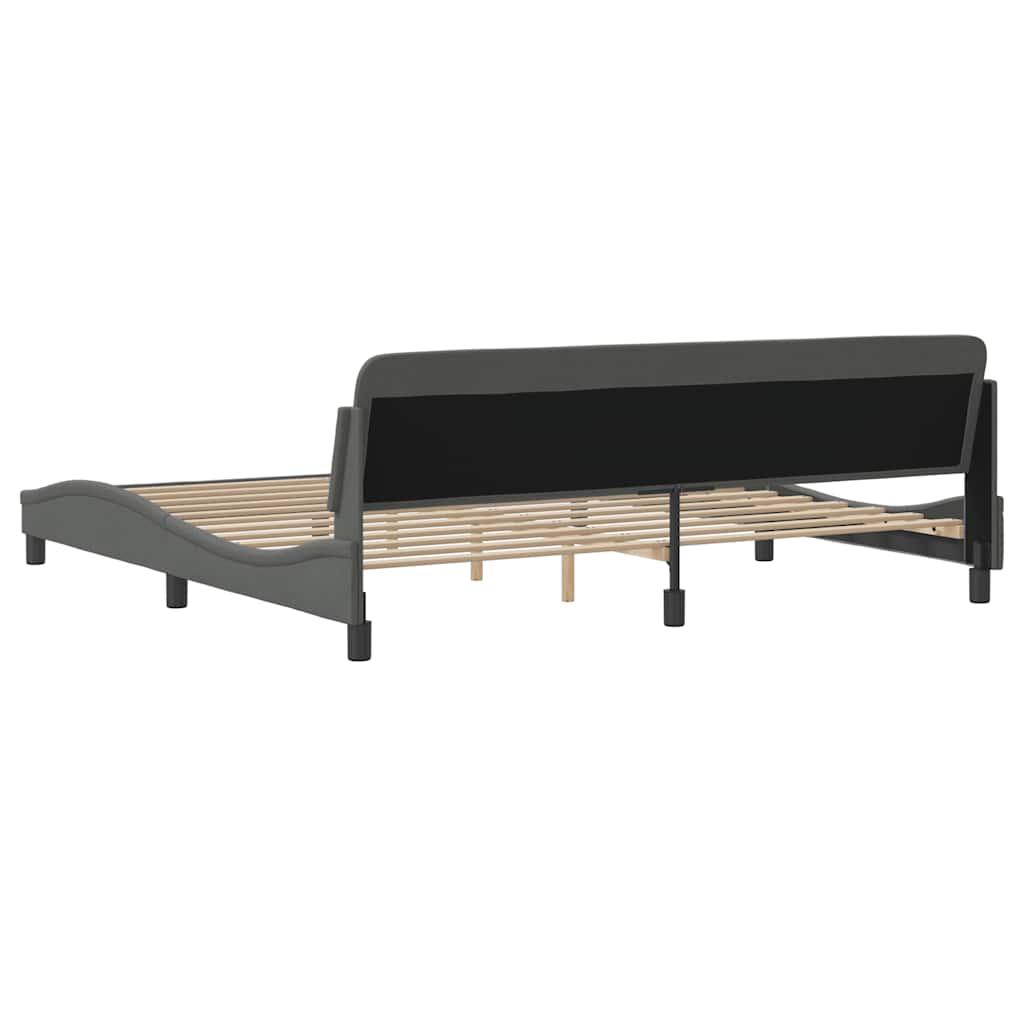 Bed Frame "Dover" Dark Grey 193x203 cm Fabric