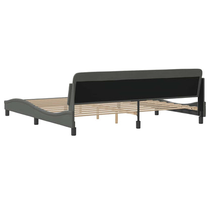 Bed Frame "Dover" Dark Grey 193x203 cm Fabric