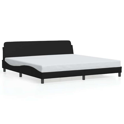 Bed Frame "Dover" Black 193x203 cm Faux Leather