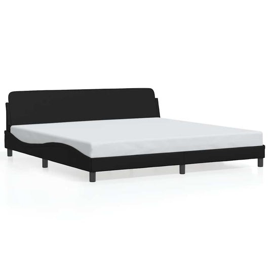 Bed Frame "Dover" Black 193x203 cm Faux Leather