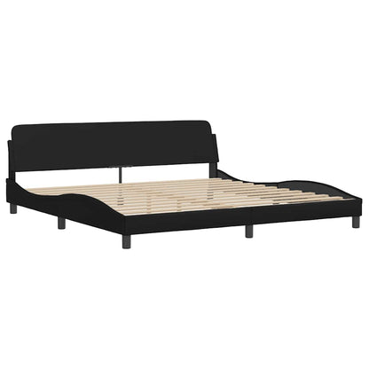 Bed Frame "Dover" Black 193x203 cm Faux Leather