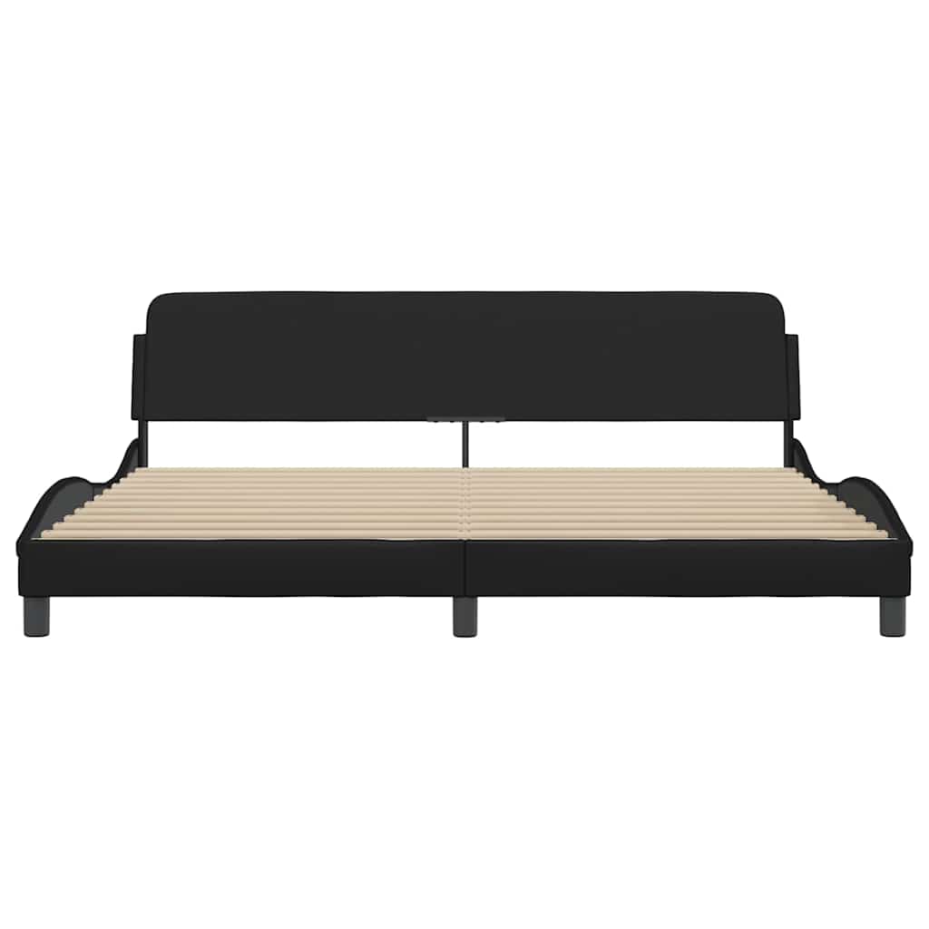Bed Frame "Dover" Black 193x203 cm Faux Leather