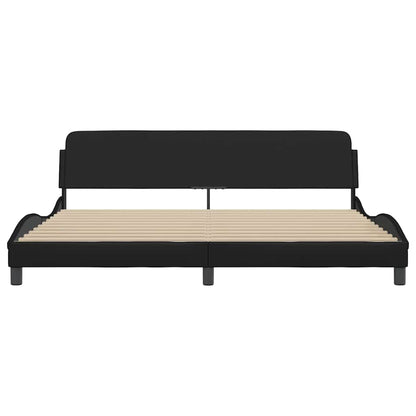 Bed Frame "Dover" Black 193x203 cm Faux Leather