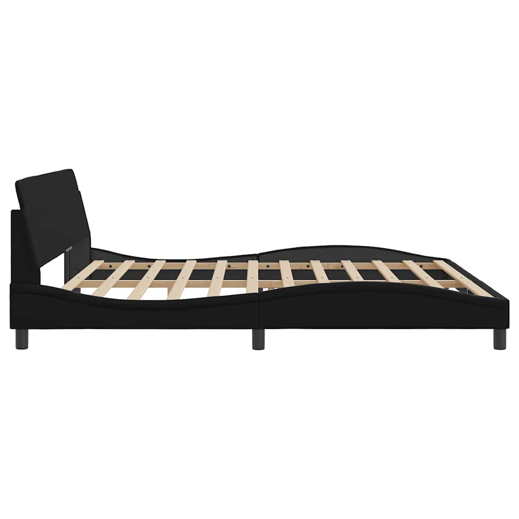 Bed Frame "Dover" Black 193x203 cm Faux Leather