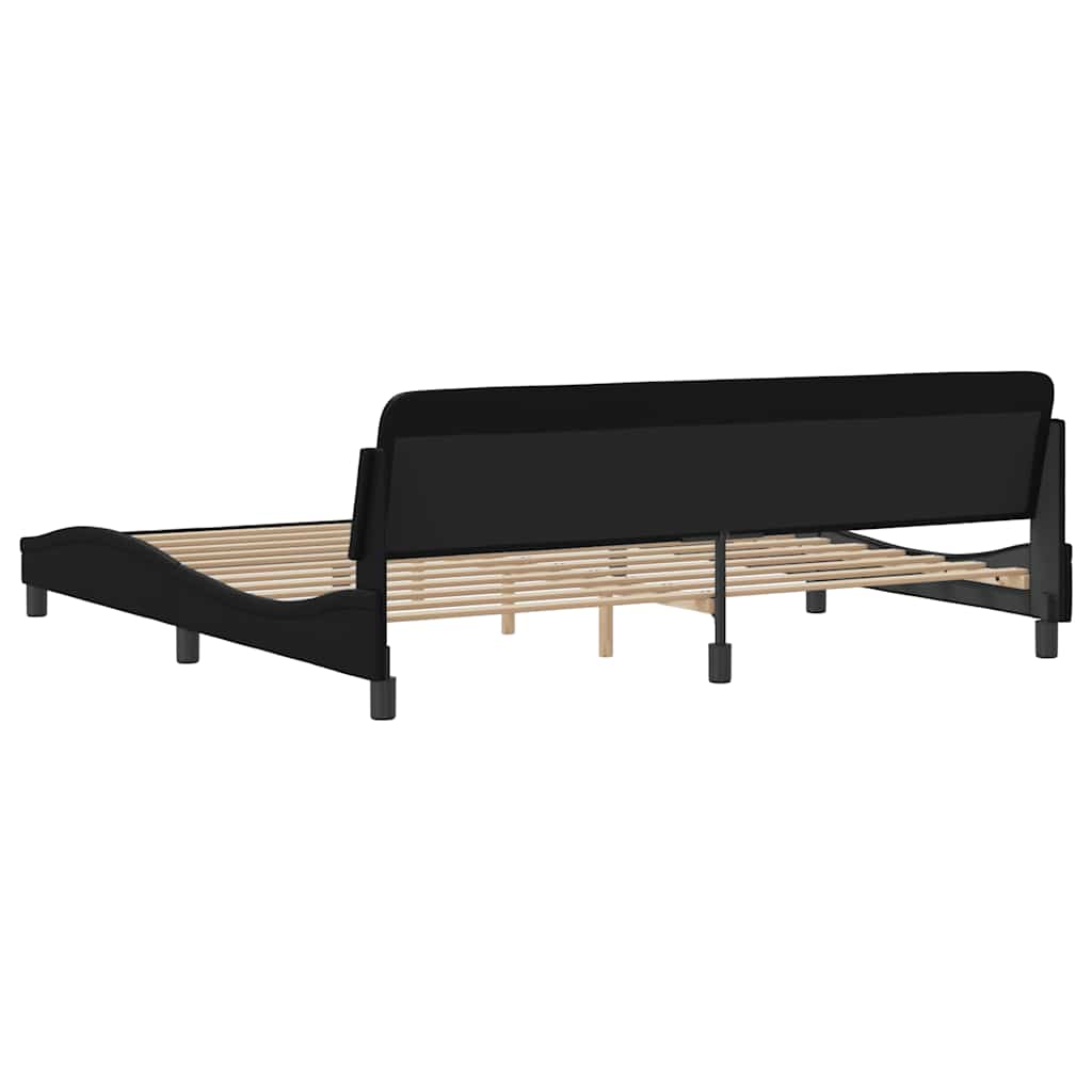 Bed Frame "Dover" Black 193x203 cm Faux Leather