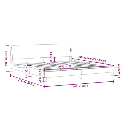 Bed Frame "Dover" Black 193x203 cm Faux Leather
