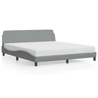 Bed Frame "Dover" Light Grey 183x213 cm Fabric