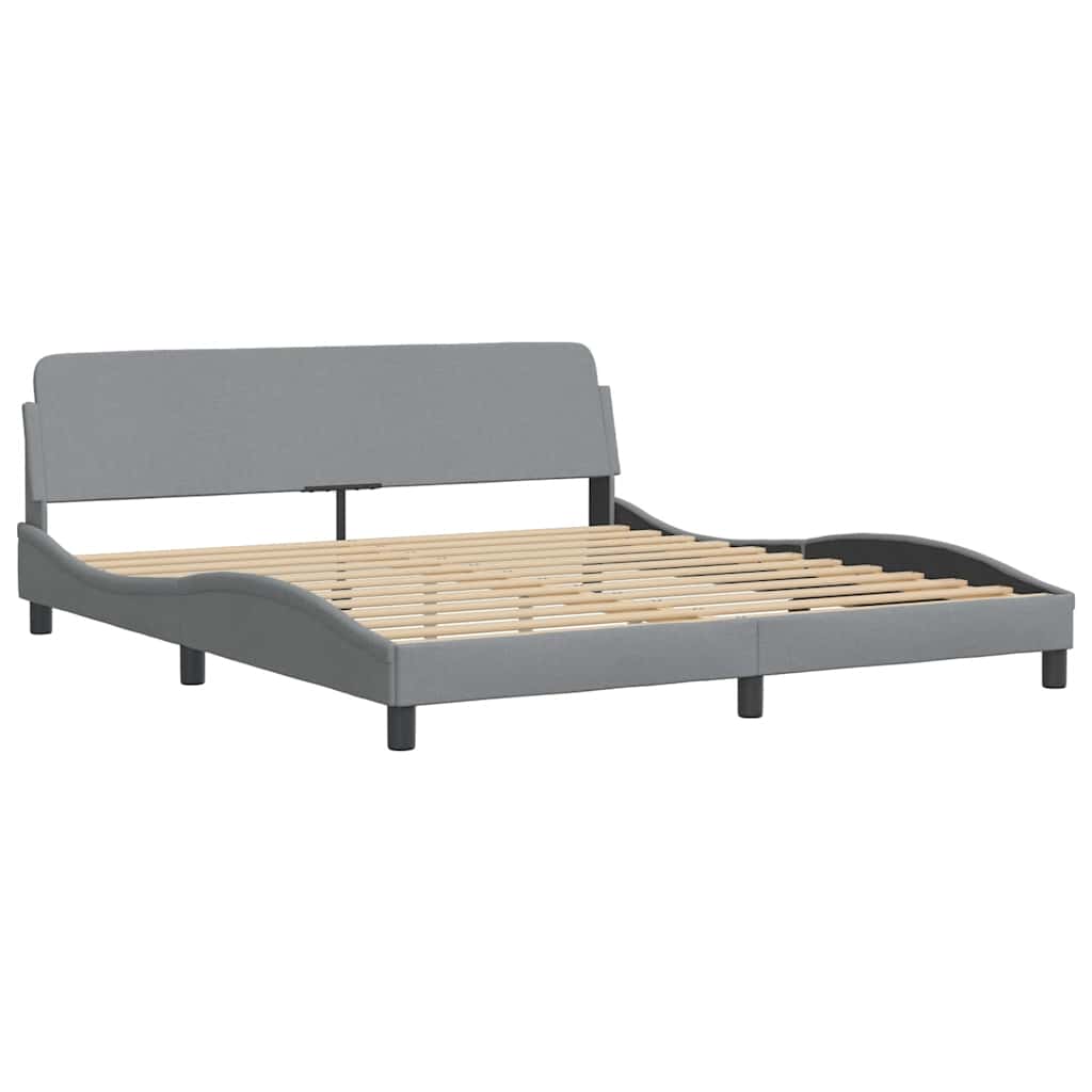 Bed Frame "Dover" Light Grey 183x213 cm Fabric
