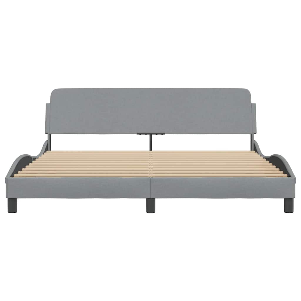 Bed Frame "Dover" Light Grey 183x213 cm Fabric