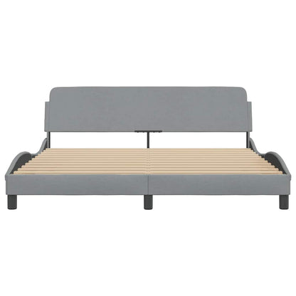 Bed Frame "Dover" Light Grey 183x213 cm Fabric