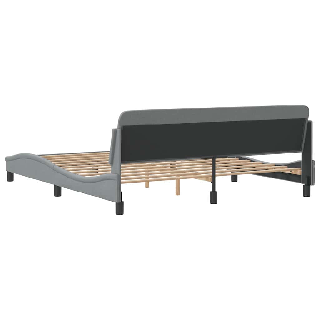 Bed Frame "Dover" Light Grey 183x213 cm Fabric