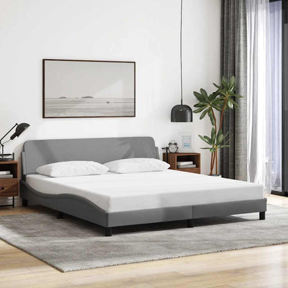 Bed Frame "Dover" Light Grey 183x213 cm Fabric