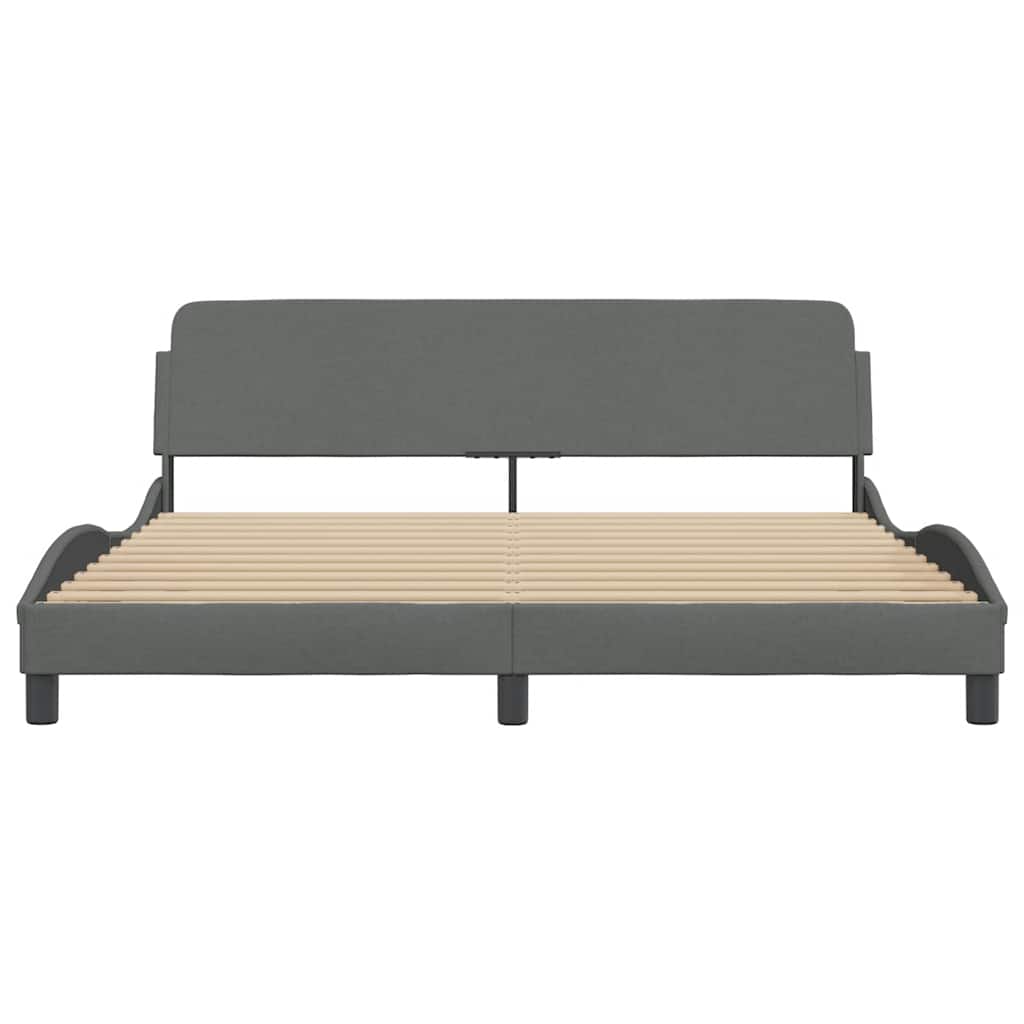 Bed Frame "Dover" Dark Grey 183x213 cm Fabric