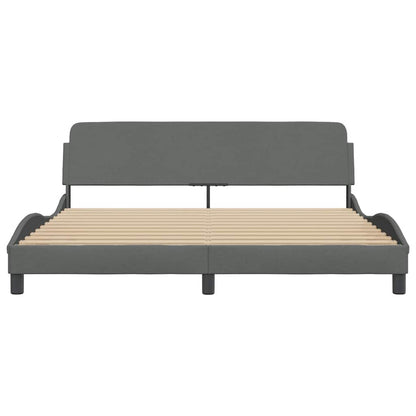 Bed Frame "Dover" Dark Grey 183x213 cm Fabric