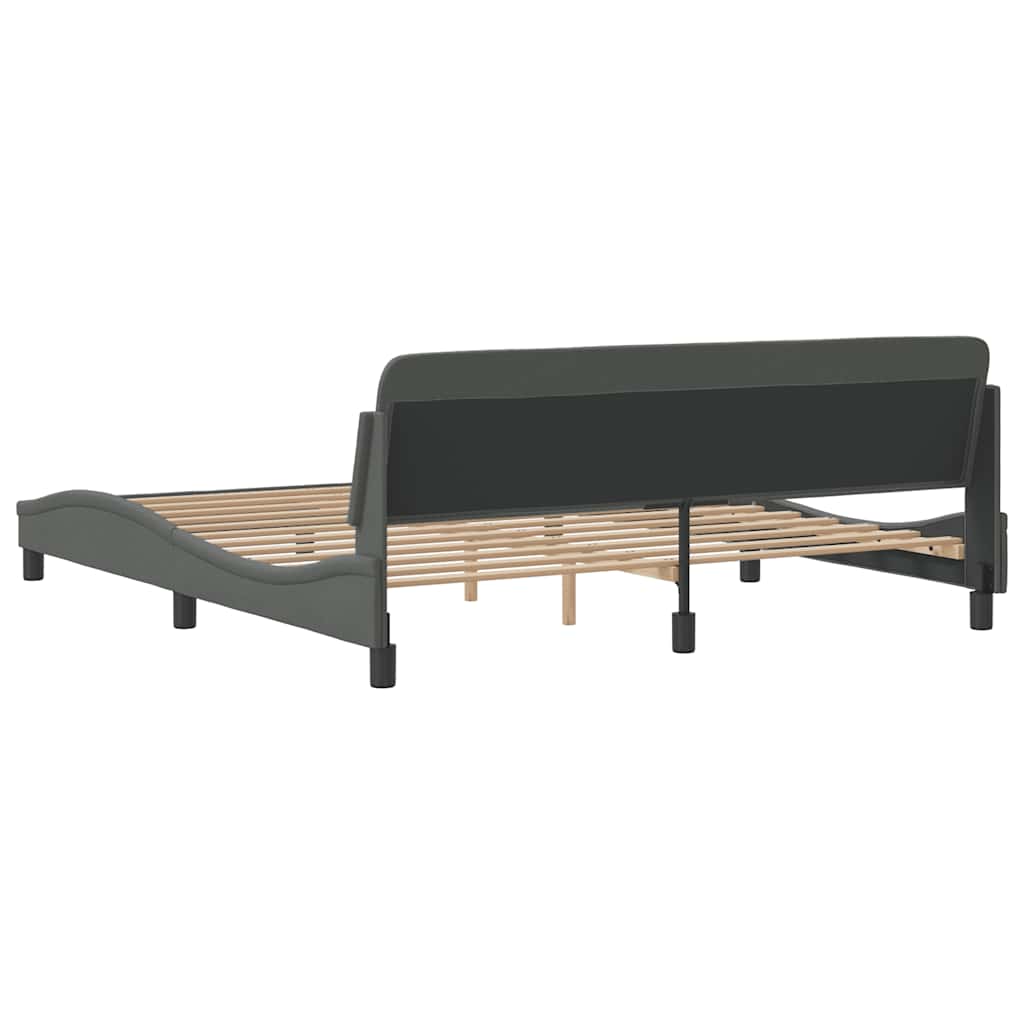 Bed Frame "Dover" Dark Grey 183x213 cm Fabric