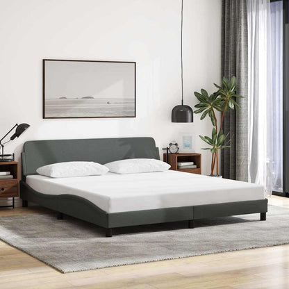 Bed Frame "Dover" Dark Grey 183x213 cm Fabric