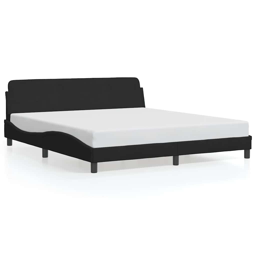 Bed Frame "Dover" Black 183x213 cm Faux Leather