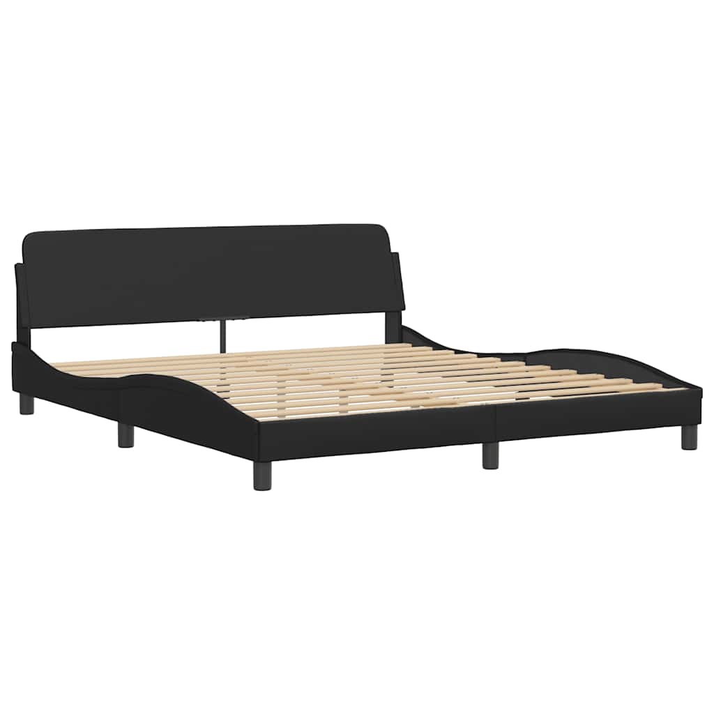 Bed Frame "Dover" Black 183x213 cm Faux Leather