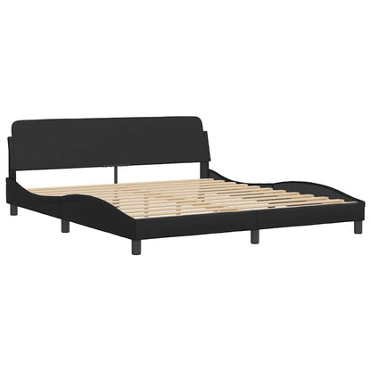 Bed Frame "Dover" Black 183x213 cm Faux Leather