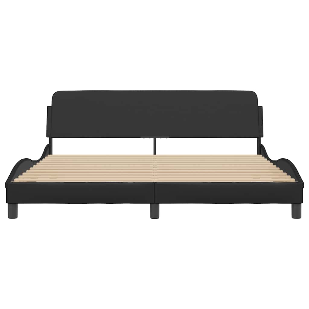 Bed Frame "Dover" Black 183x213 cm Faux Leather