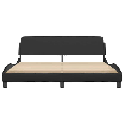 Bed Frame "Dover" Black 183x213 cm Faux Leather
