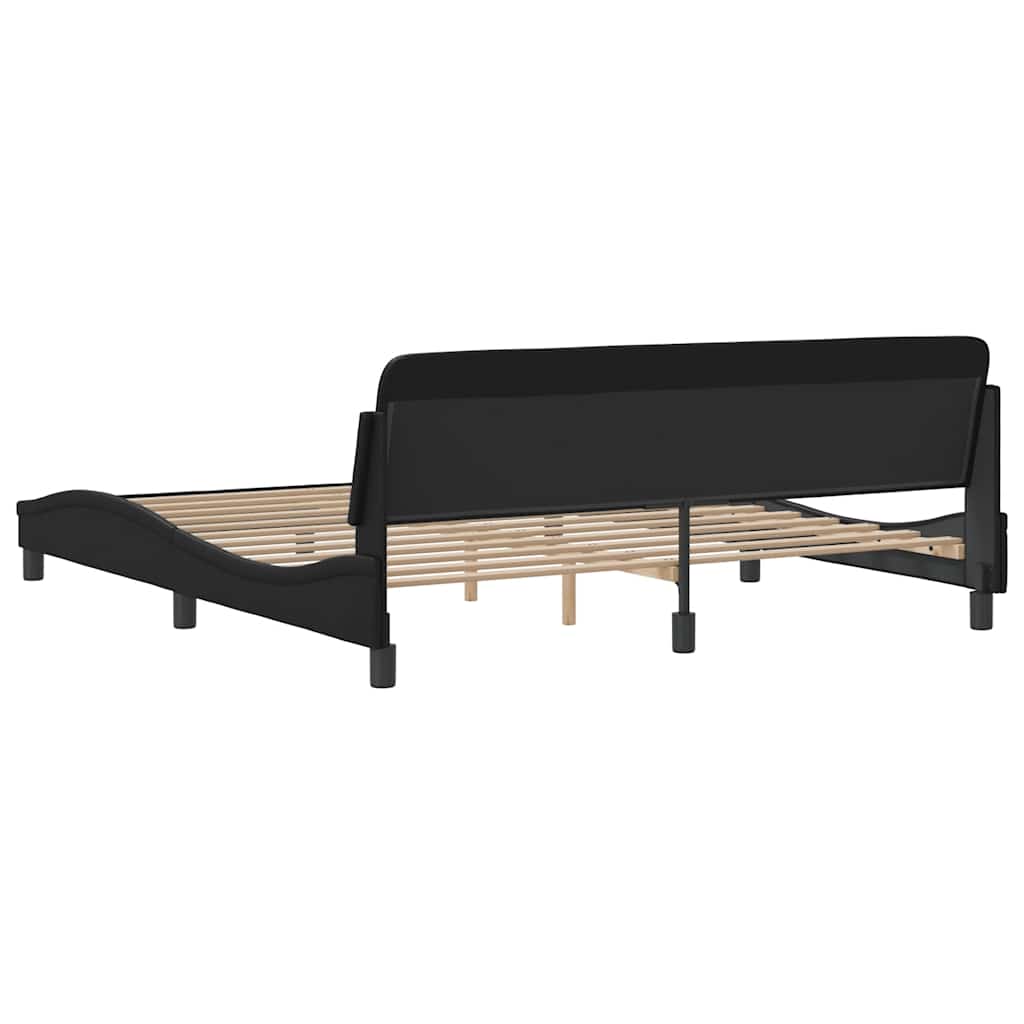 Bed Frame "Dover" Black 183x213 cm Faux Leather